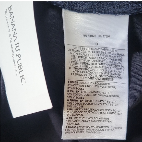 Banana Republic Navy Textured Mini Dress Size 6 - Picture 9 of 10